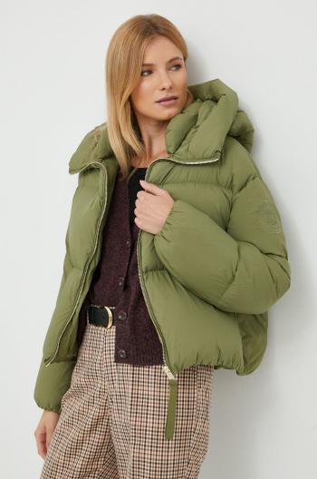 Páperová bunda Tommy Hilfiger dámska, zelená farba, zimná