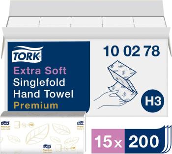 TORK 100278 Zickzack Premium papierové utierky, skladané (d x š) 23 cm x 22.6 cm snehovo biela 15 x 200 blistrov / bal.