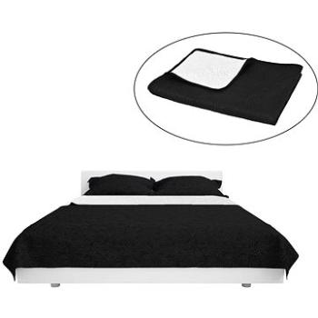 Obojstranná prešívaná prikrývka na posteľ 170 × 210 cm čierno-biela