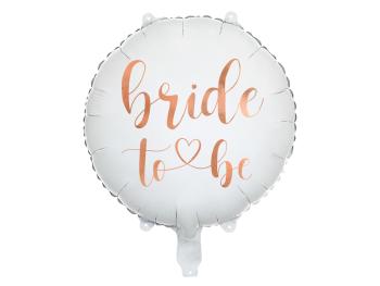 PartyDeco Fóliový balón Bride to be - bieloružový 45 cm