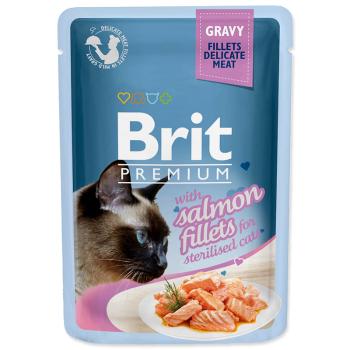 Kapsička BRIT Premium Cat Delicate Fillets in Gravy with Salmon for Sterilised 85 g