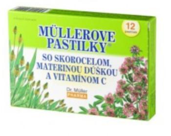 Dr. Müller Pharma Müllerove pastilky so skor. mat. dúškou a vitaminom C 12 ks