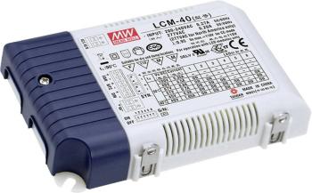Mean Well LCM-40 LED driver  konštantný prúd 42 W 0.35 - 1.05 A 2 - 80 V/DC PFC spínacie obvod, ochrana proti prepätiu,