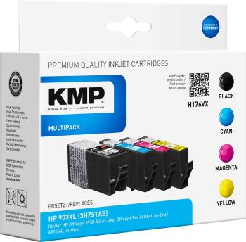KMP Ink náhradný HP 903XL kompatibilná kombinované balenie čierna, zelenomodrá, purpurová, žltá H176VX 1756,0005