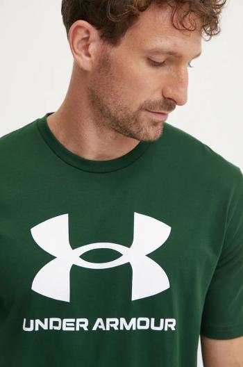 Tričko Under Armour pánsky, zelená farba, s potlačou