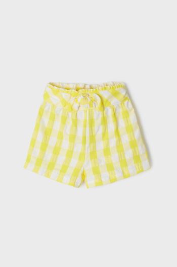 Detské krátke nohavice Mayoral žltá farba, vzorované,