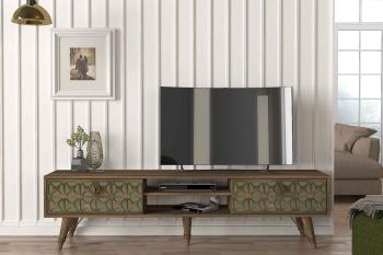 Sofahouse Dizajnový TV stolík Asher 180 cm vzor orech