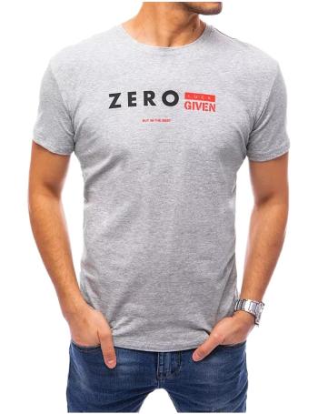 Svetlosivé pánske tričko s potlačou zero vel. L