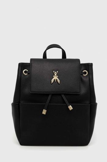 Kožený ruksak Patrizia Pepe dámsky, čierna farba, malý, jednofarebný