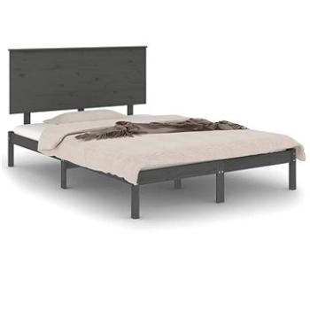 Rám postele sivý masívne drevo 120 × 190 cm Small Double, 3104775