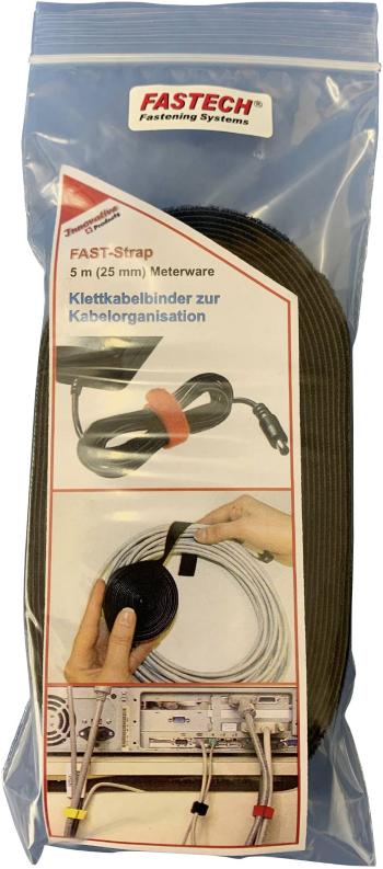FASTECH® 695-330-Bag pásik so suchým zipsom na spojovanie háčiková a flaušová časť (d x š) 5000 mm x 25 mm čierna 5 m