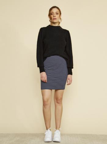Tmavomodrá pruhovaná púzdrová basic sukňa ZOOT Baseline Adriana
