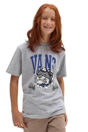 Detské tričko Vans VARSITY BULLDOG SS Athletic Heathe šedá farba, s potlačou