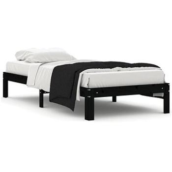 Rám postele čierny masívna borovica 90 × 200 cm, 810354