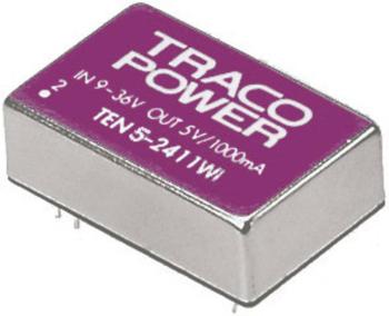 TracoPower TEN 5-2422WI DC / DC menič napätia, DPS 24 V/DC 12 V/DC, -12 V/DC 250 mA 5 W Počet výstupov: 2 x