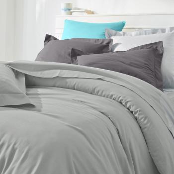 Blancheporte Jednofarebná posteľná súprava zn. Colombine z polycotonu perlovosivá napínacia plachta 90x190cm
