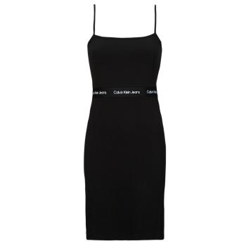 Calvin Klein Jeans  LOGO ELASTIC STRAPPY DRESS  Krátke šaty Čierna