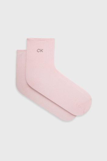 Ponožky Calvin Klein dámske, ružová farba