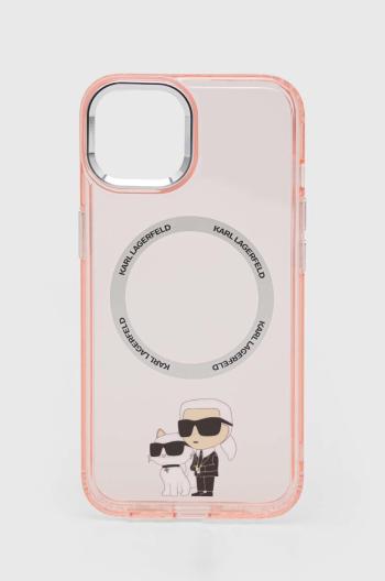 Puzdro na mobil Karl Lagerfeld iPhone 14 6,1'' ružová farba