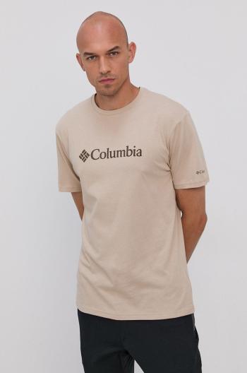 Tričko Columbia pánske, béžová farba, s potlačou