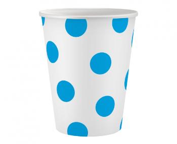 Godan Papierové poháre s bodkami - modré 6 ks