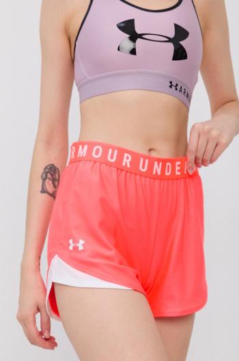 Tréningové šortky Under Armour Play Up 3.0 ružová farba, s potlačou, stredne vysoký pás