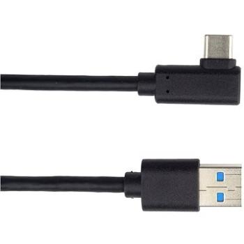 PremiumCord Kábel USB typ C/M zahnutý konektor 90° – USB 3.0 A/M, 50 cm (ku31cz05bk)