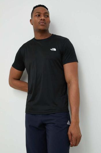 Športové tričko The North Face Reaxion čierna farba, jednofarebné