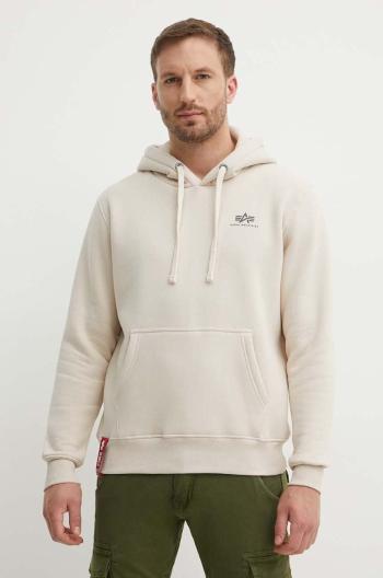 Mikina Alpha Industries Sweats & Hoodys Basic Hoody Small Logo 196318.578, pánska, biela farba, s kapucňou, s nášivkou