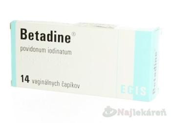 Betadine 200 mg vaginálne čapíky sup vag (fólia PVC/PE) 14 ks