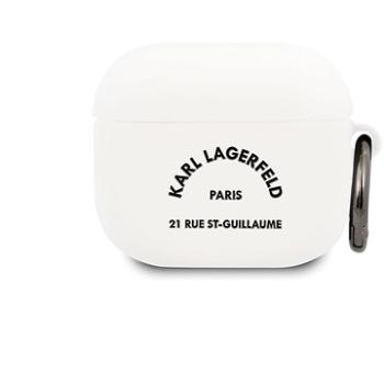 Karl Lagerfeld Rue St Guillaume Silikónové Puzdro pre Apple Airpods 3 White (3700740509395)