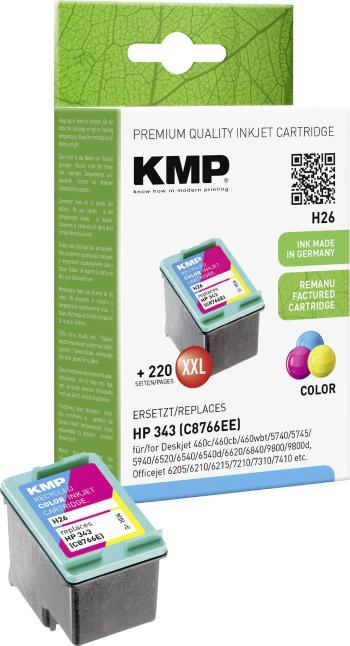 KMP Ink náhradný HP 343 kompatibilná  zelenomodrá, purpurová, žltá H26 1024,4343