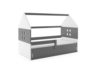 BMS Detská posteľ domček DOMI 1 | sivá s úložným priestorom Farba: Sivá / sivá
