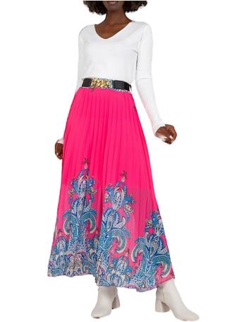 Ružová plisovaná sukňa so vzormi vel. ONE SIZE