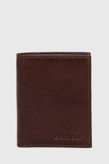 Kožená peňaženka Barbour Colwell Small Billfold pánska, hnedá farba, MLG0012