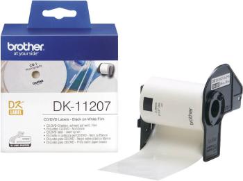 Brother DK-11207 etikety v roli Ø 58 mm fólia biela 100 ks permanentné DK11207 štítky CD, DVD etikety