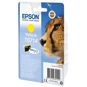 Epson originál ink C13T07144022, yellow, blister s ochranou, 5,5ml, Epson D78, DX4000, DX4050, DX5000, DX5050, DX6000, DX605, žltá