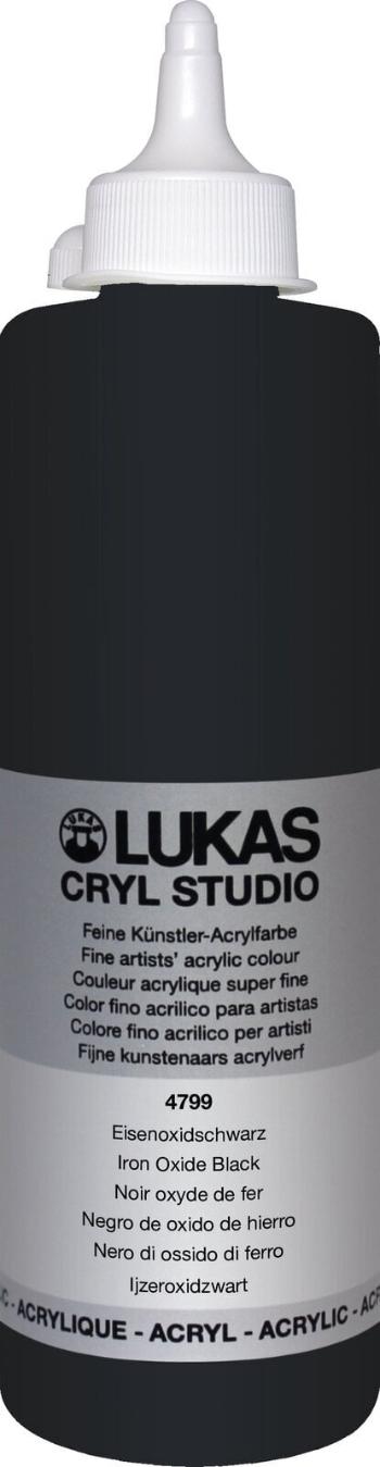 Lukas Cryl Studio Plastic Bottle Akrylová farba Iron Oxid Black 500 ml 1 ks