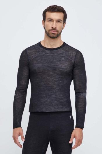 Funkčné tričko s dlhým rukávom Smartwool Intraknit Thermal Merino čierna farba