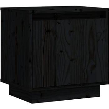 SHUMEE Nočný stolík čierny 40 × 30 × 40 cm masívne borovicové drevo, 813313