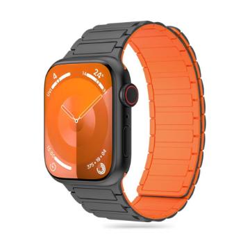 Tech-Protect Iconband Magnetic remienok na Apple Watch 42/44/45/49mm, titanium/orange