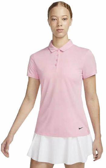 Nike Dri-Fit Victory Womens Golf Polo Medium Soft Pink/Black XS