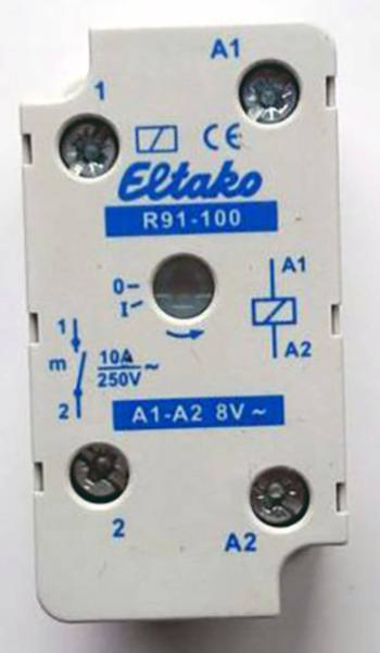 Eltako R91-100-8VAC spínacie relé Menovité napätie: 8 V Spínací prúd (max.): 8 A 1 spínací  1 ks