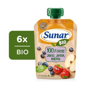 6x SUNAR BIO kapsička Jablko, jahoda, borůvka 100 g