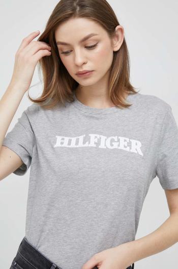 Bavlnené tričko Tommy Hilfiger šedá farba