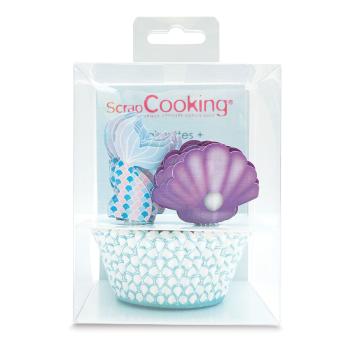 Scrapcooking Košíčky na pečenie a ozdoby na cupcakes - Morská panna 24 ks