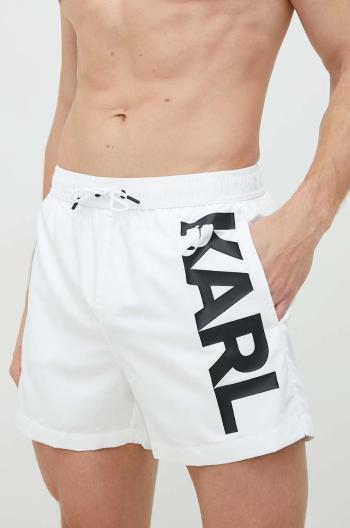 Plavkové šortky Karl Lagerfeld biela farba