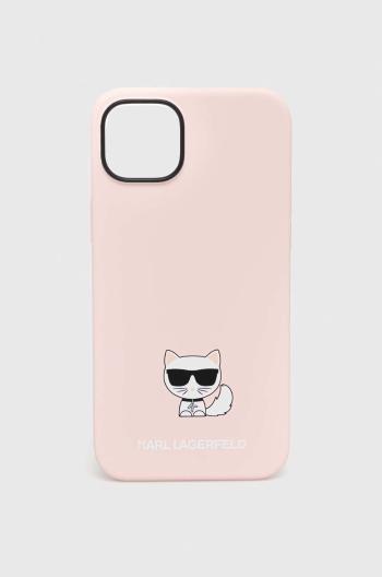 Puzdro na mobil Karl Lagerfeld iPhone 14 Plus 6,7" ružová farba