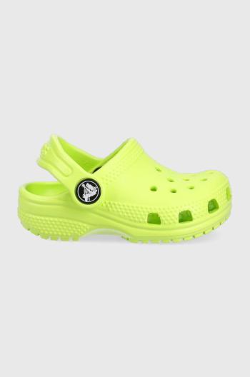 Detské šľapky Crocs zelená farba