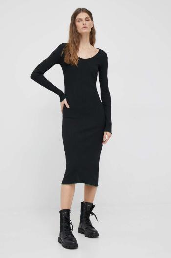 Šaty Tommy Hilfiger čierna farba, mini, priliehavá